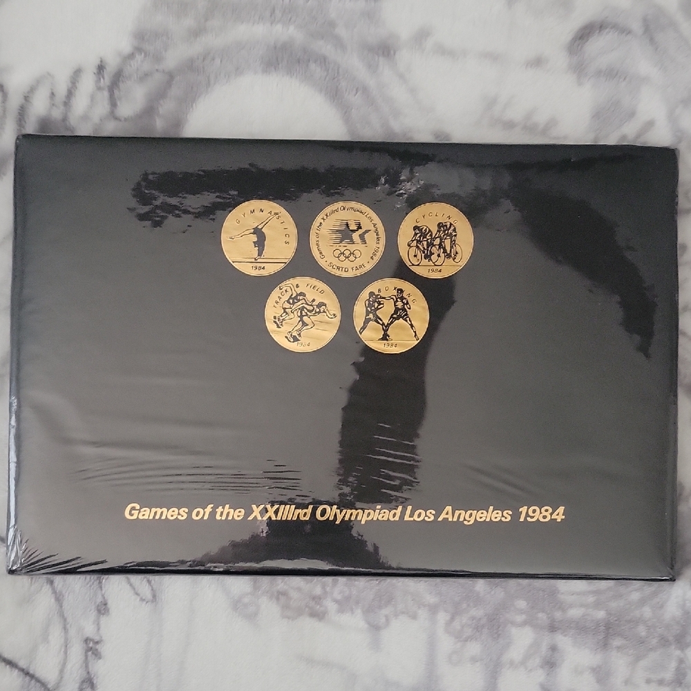 1984 Los Angeles Olympic Commemorative Coin Set - Black and Gold